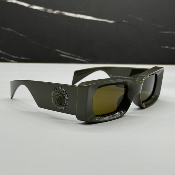 NEW MOD 4474U 5491/73 VERSACE GREEN GREY SQUARE VE4474U 549173 UNISEX SUNGLASSES - Picture 5 of 11